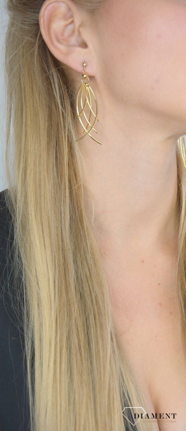 Złote kolczyki wiszące 585 pawie pióra D0LB9VI-53-Y OR204623.jpg